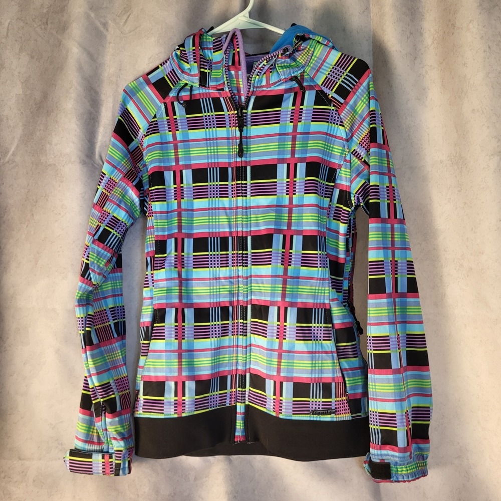 Aperture Women's Sz S Plaid Jacket Blue Ski Snowboarding Softshell
